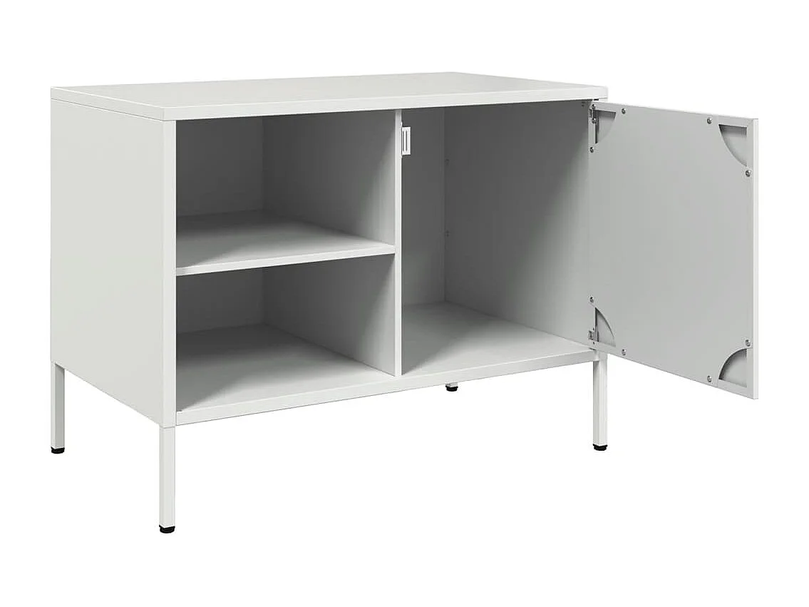 Neris  Meuble TV blanc 68x39x50,5 cm acier