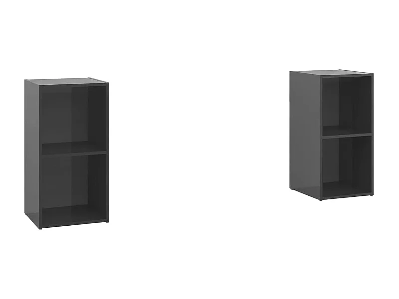 Helene  Muebles de salón de pared 2 pzas madera ingeniería gris brillo