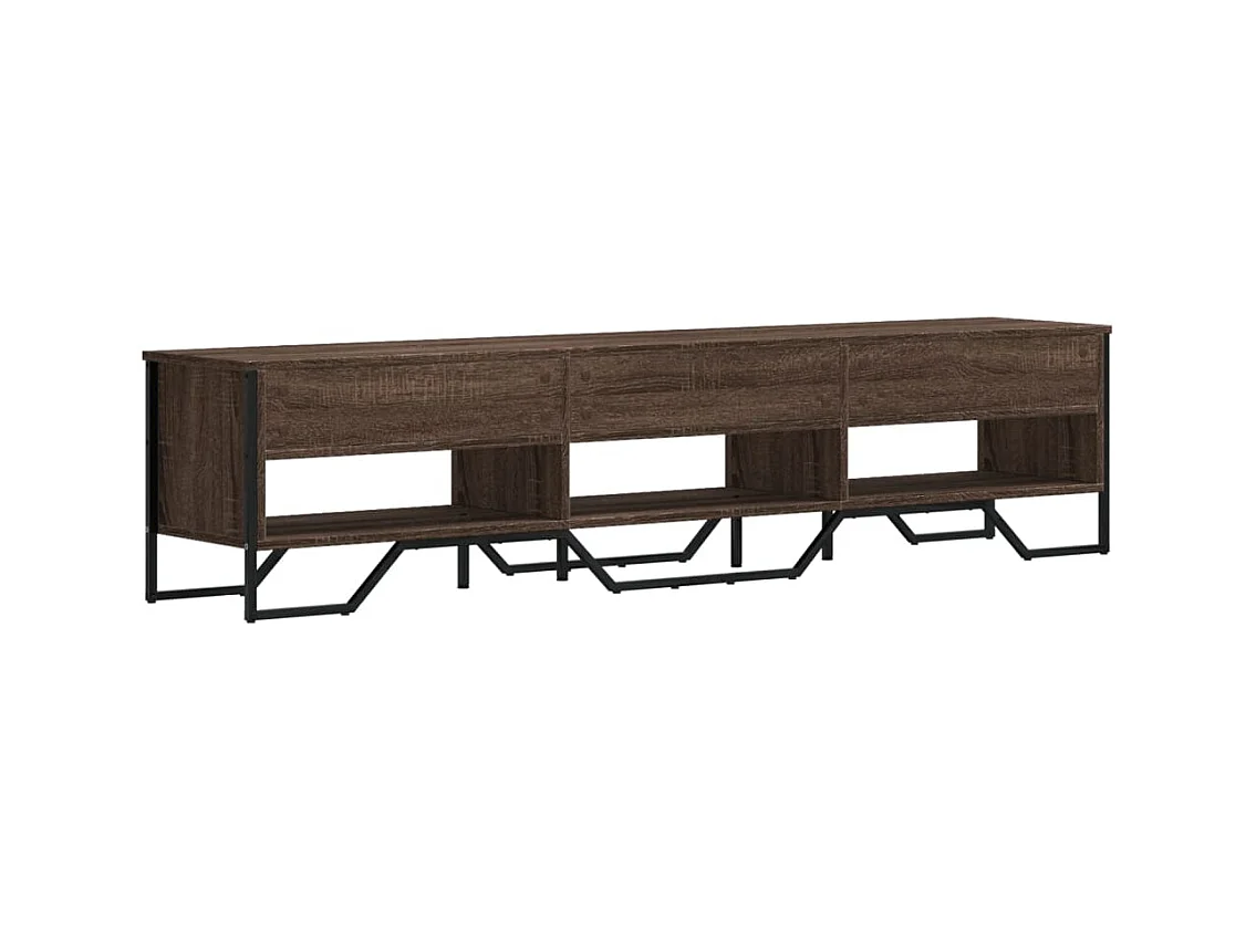 Zylar  Meuble TV chêne marron 180x34x41 cm bois d'ingénierie