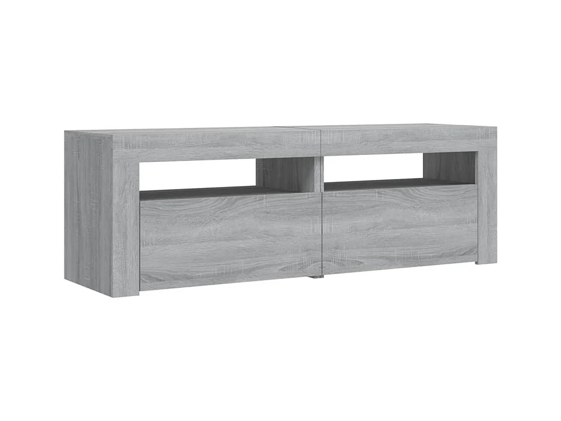 Denril  Meuble TV avec lumières LED sonoma gris 120x35x40 cm