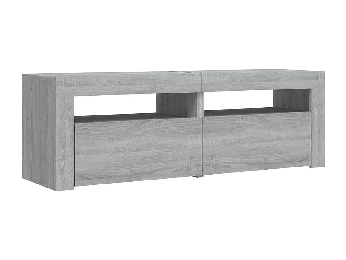 Denril  Meuble TV avec lumières LED sonoma gris 120x35x40 cm