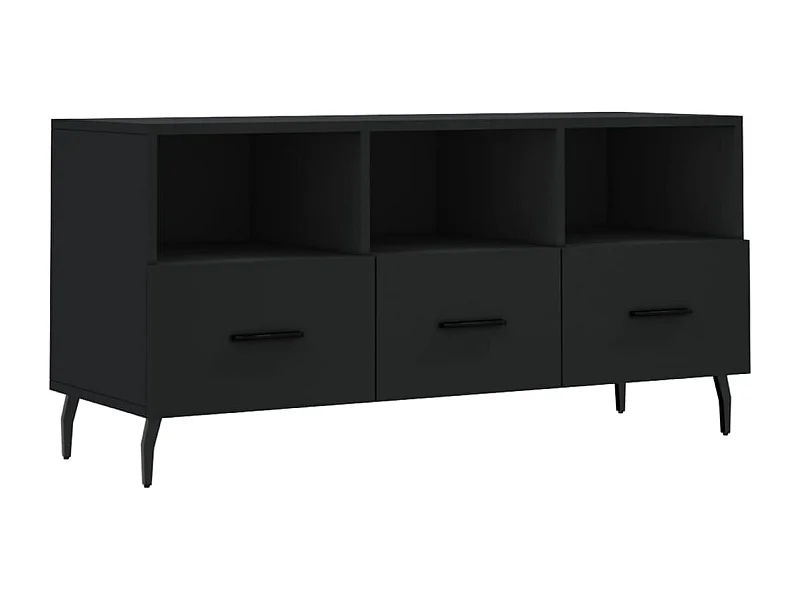 Xandir  Meuble TV noir 102x36x50 cm bois d'ingénierie