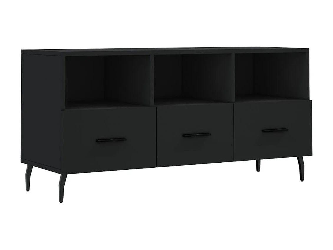 Xandir  Meuble TV noir 102x36x50 cm bois d'ingénierie