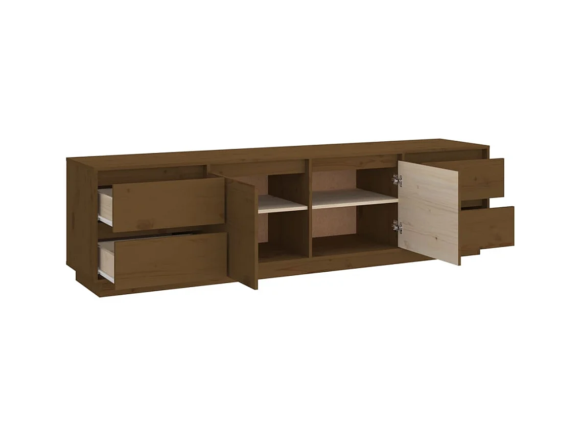 Orvil  Meuble TV Marron miel 176x37x47,5 cm Bois de pin massif