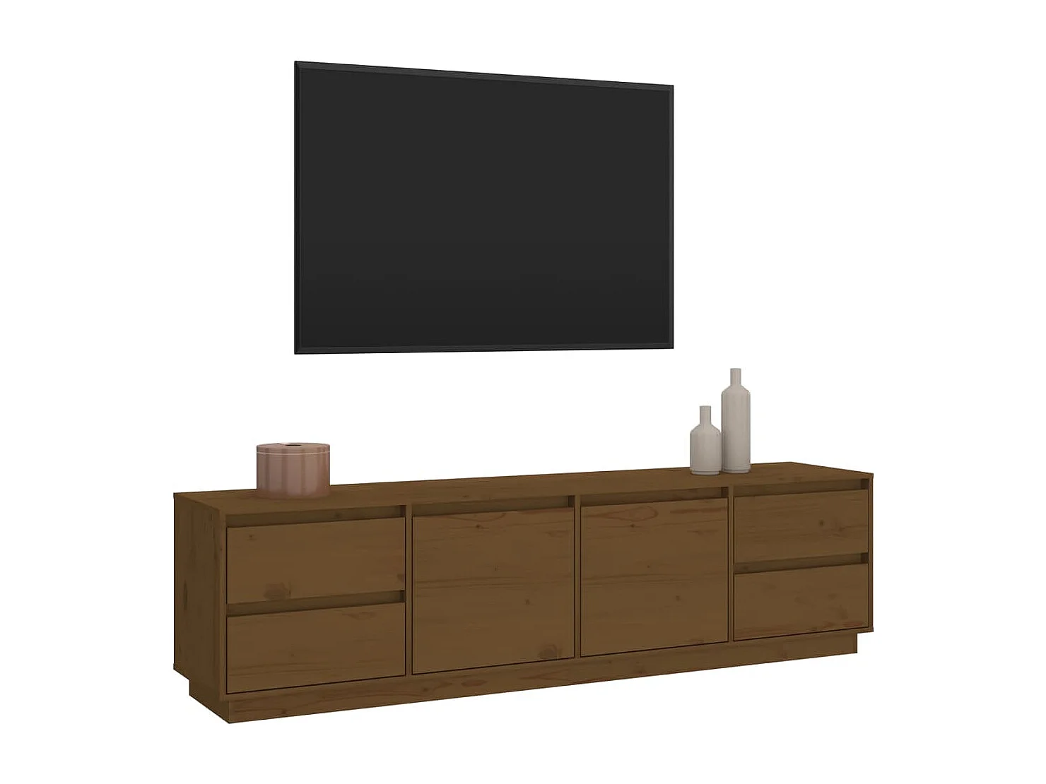 Orvil  Meuble TV Marron miel 176x37x47,5 cm Bois de pin massif