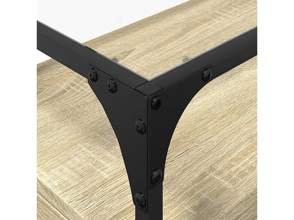 Varel  Tv-meubel met glazen blad 60x35x51 cm bewerkt hout sonoma eiken