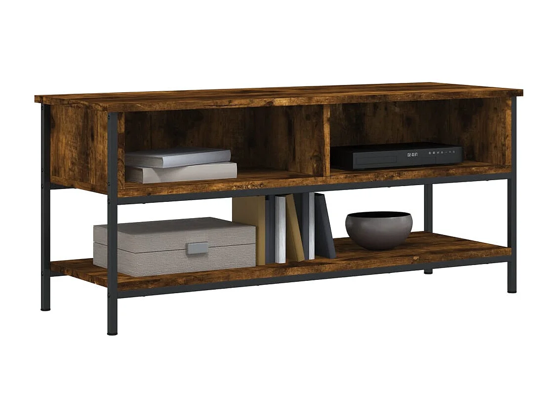 Thilda  Meuble TV chêne fumé 100x35x45 cm bois d'ingénierie