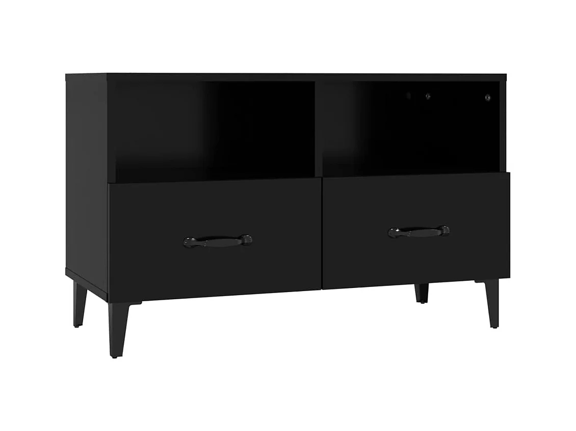 Elben  Mueble para TV madera contrachapada negro 80x36x50 cm