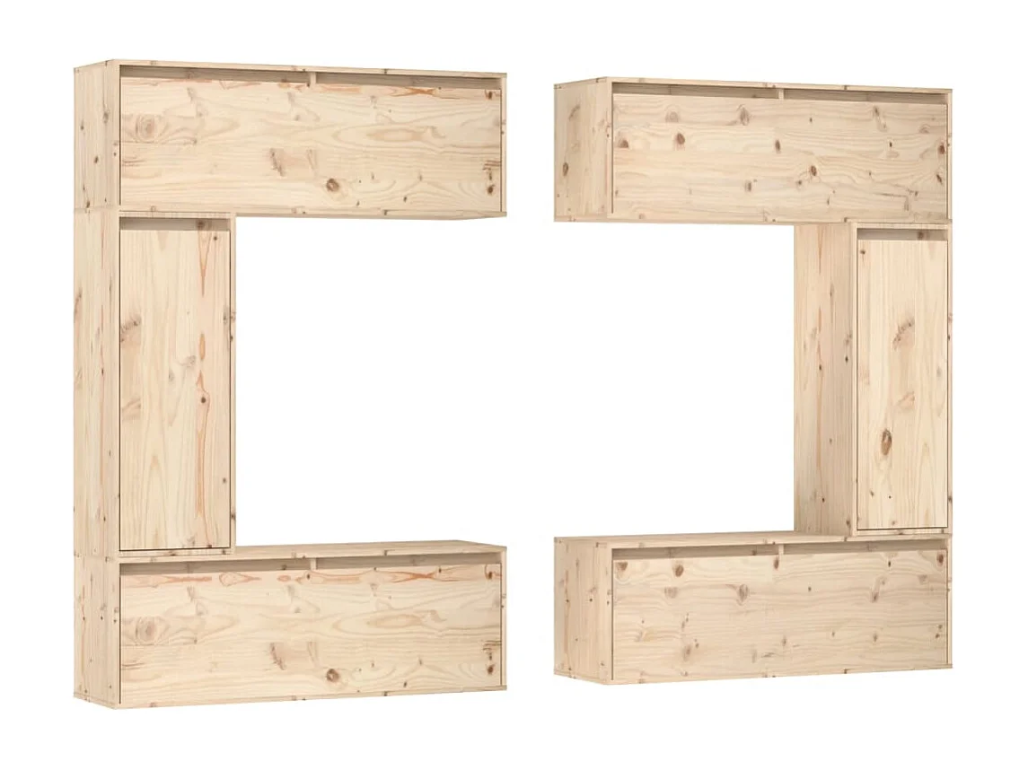 Sverre  Meubles TV 6 pcs Bois massif de pin