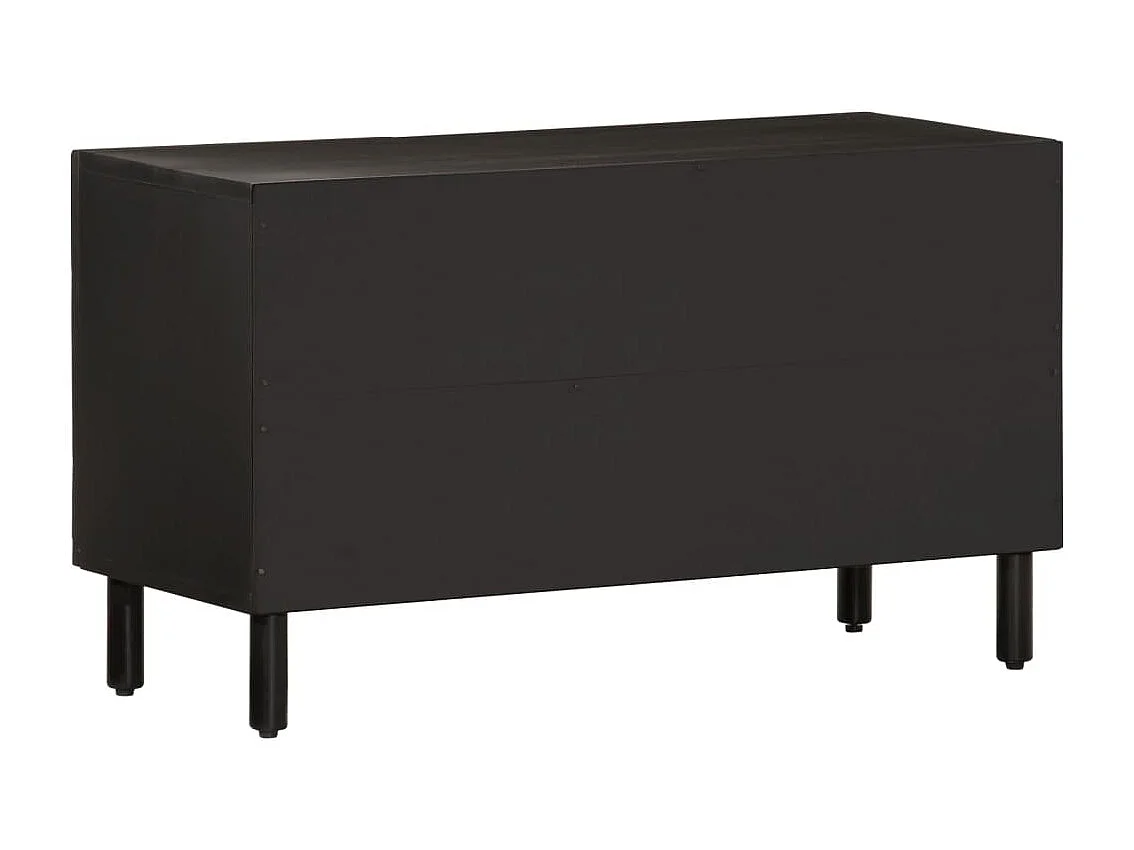 Mjolen  Mueble de TV madera maciza de mango negro 80x31x46 cm