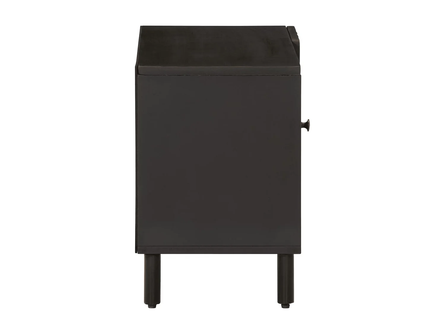 Mjolen  Meuble TV noir 80x31x46 cm bois massif de manguier