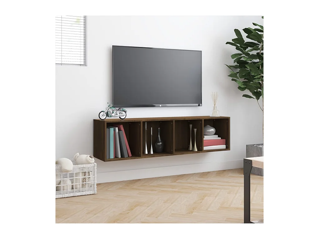 Thorben  Bibliothèque/Meuble TV Chêne marron 143x30x36cm Bois ingénierie