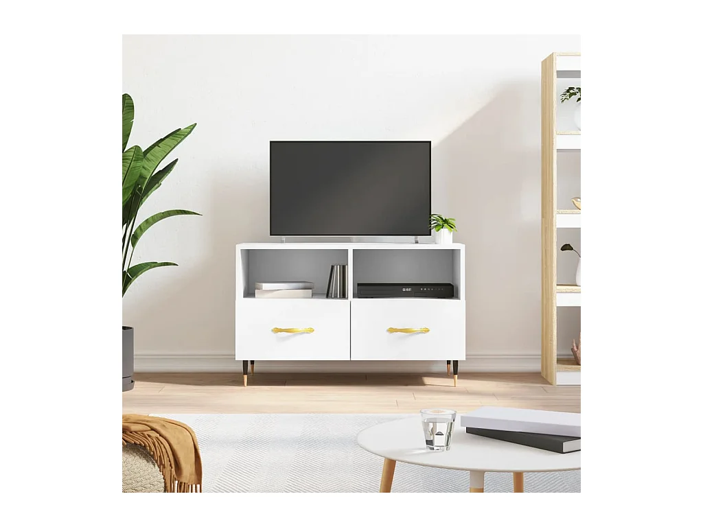 Arroyo Grande  Meuble TV Blanc 80x36x50 cm Bois d'ingénierie