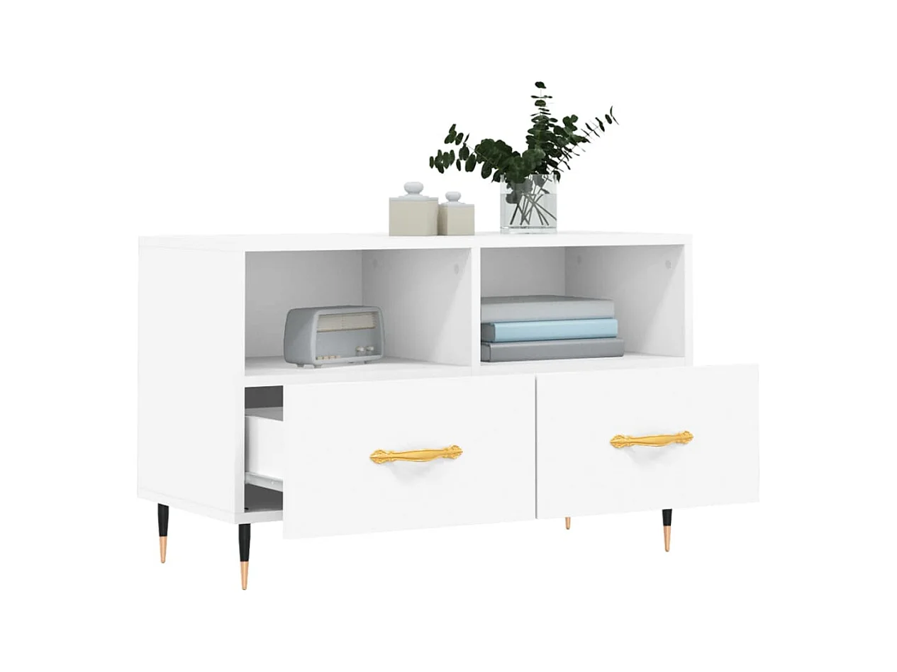 Arroyo Grande  Meuble TV Blanc 80x36x50 cm Bois d'ingénierie