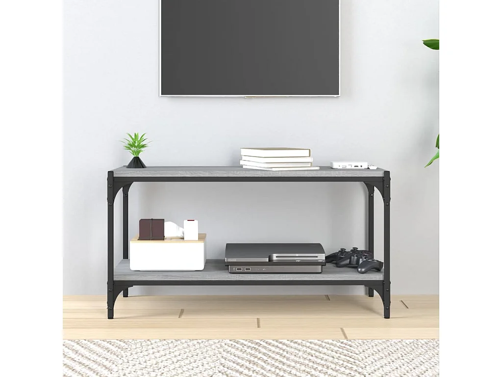 Foster City  Mueble para TV contrachapada y acero gris Sonoma 80x33x41 cm