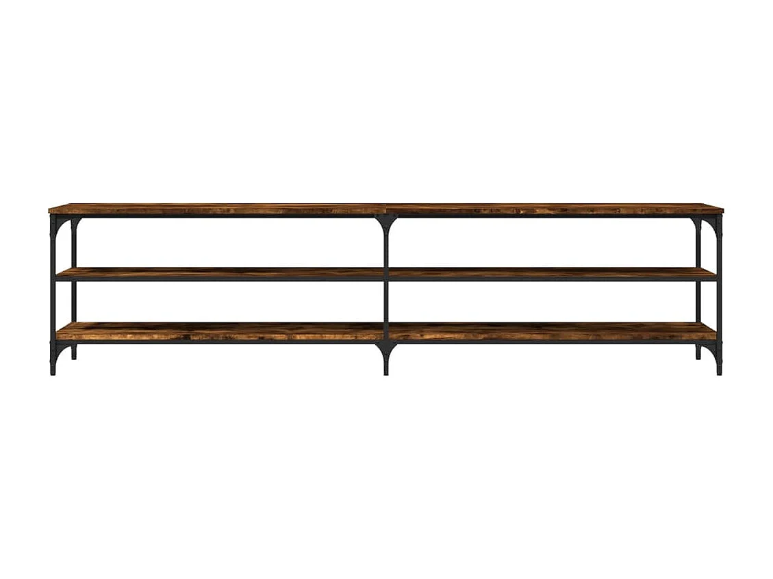 Chiloquin  Meuble TV chêne fumé 200x30x50 cm bois d'ingénierie et métal