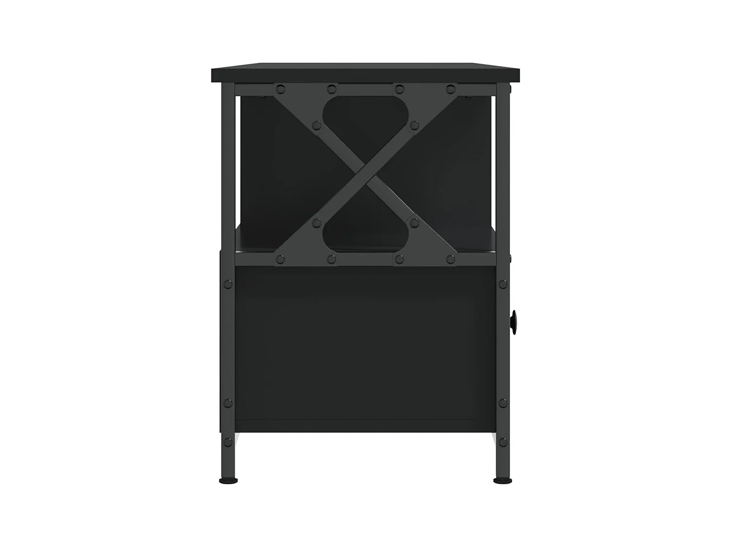 Sophie-Bernadette-Marie  Mueble de TV erro y madera contrachapada negro 102x33x45 cm