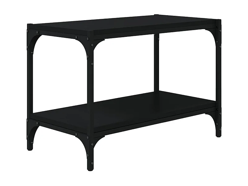 Foster City  Meuble TV Noir 60x33x41 cm Bois d'ingénierie et acier