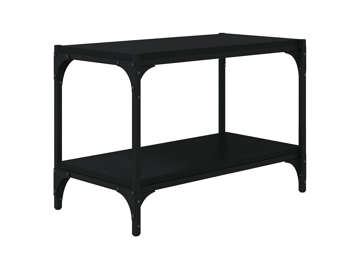 Foster City  Meuble TV Noir 60x33x41 cm Bois d'ingénierie et acier