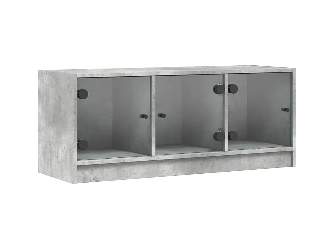Ilgar  Tv-meubel met glazen deuren 102x37x42 cm betongrijs