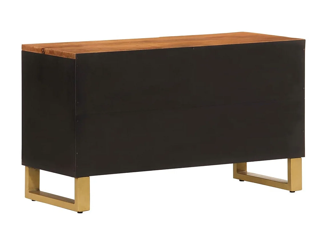 Garden Furniture -  Tv-meubel 80x31,5x46 cm massief mangohout bruin en zwart