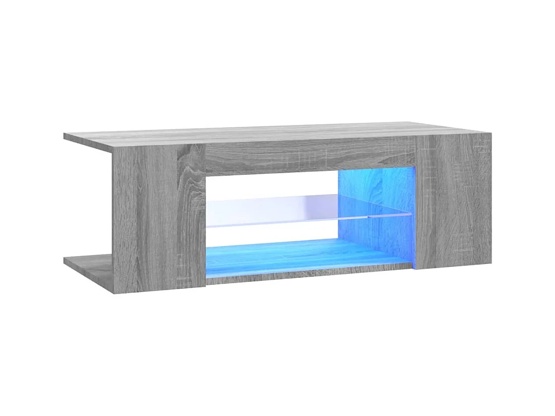 Crijn  Meuble TV avec lumières LED Sonoma gris 90x39x30 cm