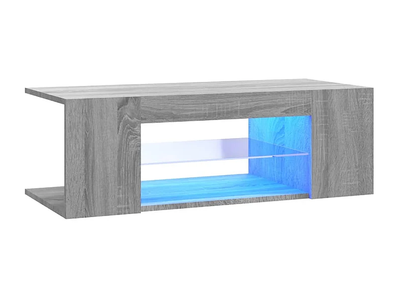 Crijn  Mueble de TV con luces LED gris Sonoma 90x39x30 cm