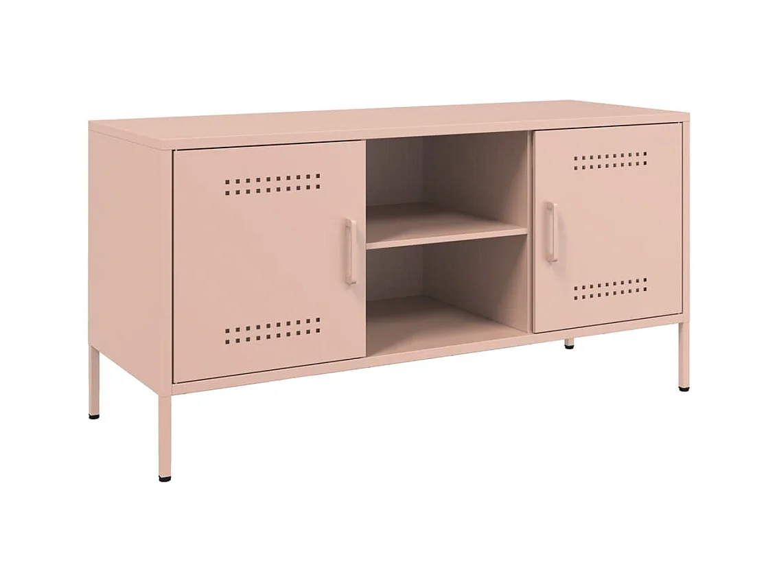 Lampasas  Tv-meubel 100,5x39x50,5 cm staal roze