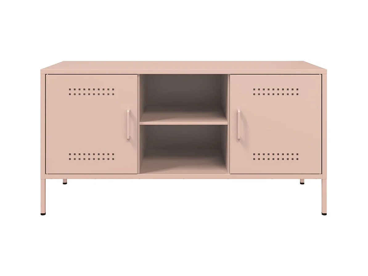 Lampasas  Tv-meubel 100,5x39x50,5 cm staal roze