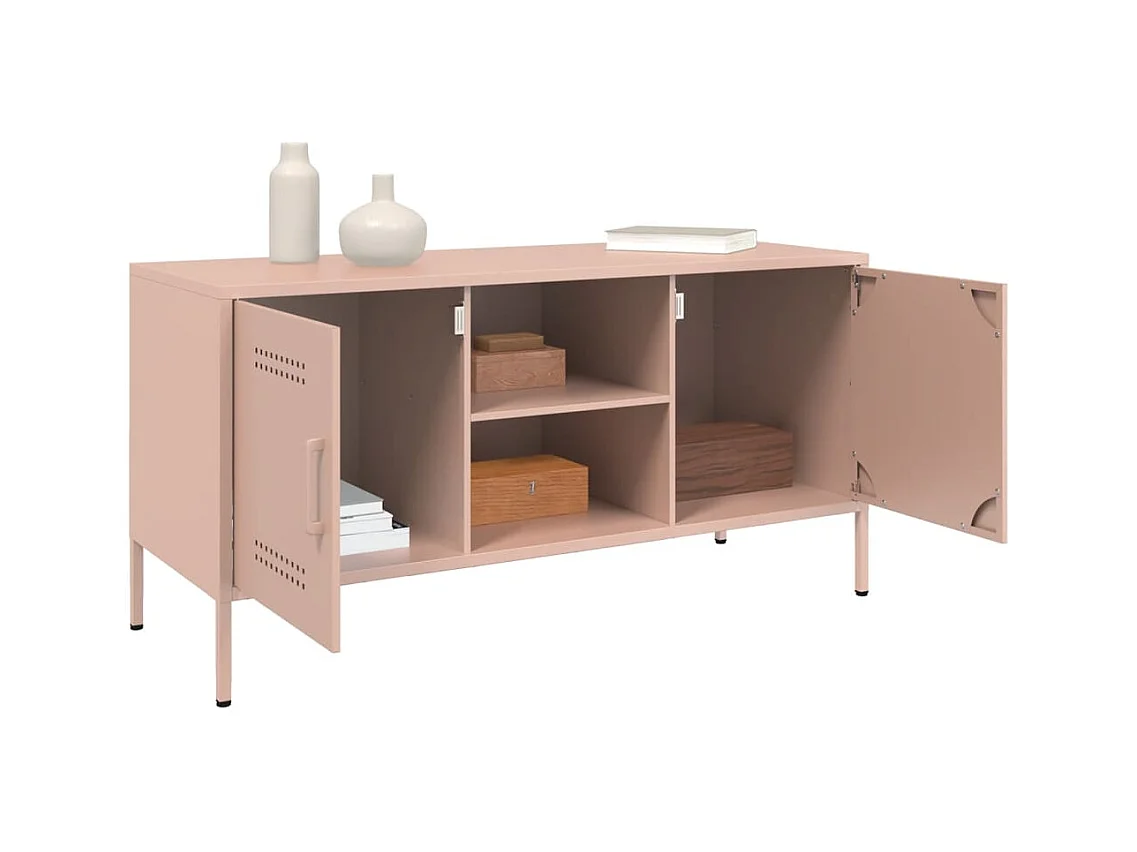 Lampasas  Tv-meubel 100,5x39x50,5 cm staal roze
