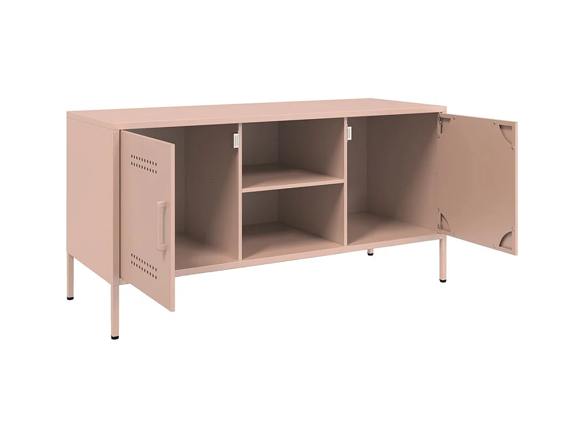 Lampasas  Tv-meubel 100,5x39x50,5 cm staal roze
