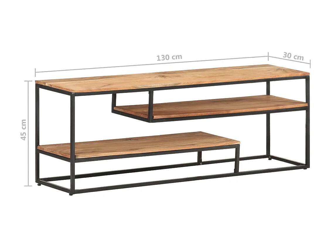 Tempe  Meuble TV 130x30x45 cm Bois d'acacia massif