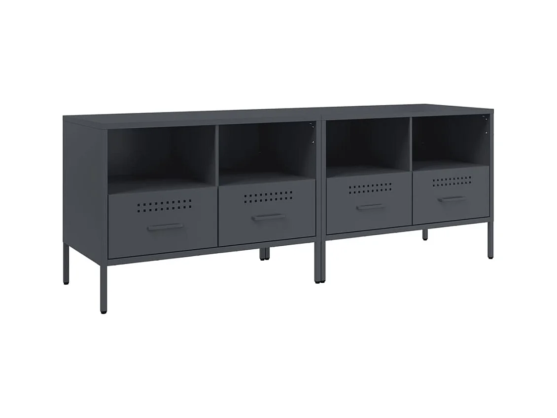 Dundrum  Tv-meubelen 2 st 68x39x50,5 cm staal antracietkleurig