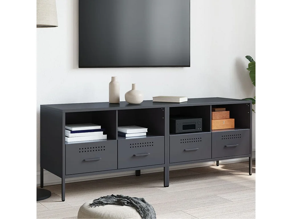 Dundrum  Muebles para TV 2 unidades acero gris antracita 68x39x50,5 cm