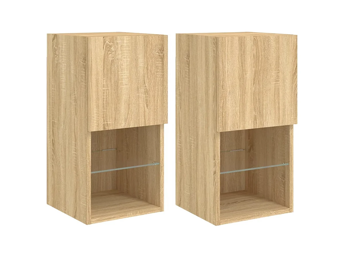 Almar  Meubles TV avec lumières LED 2 pcs chêne sonoma 30,5x30x60 cm