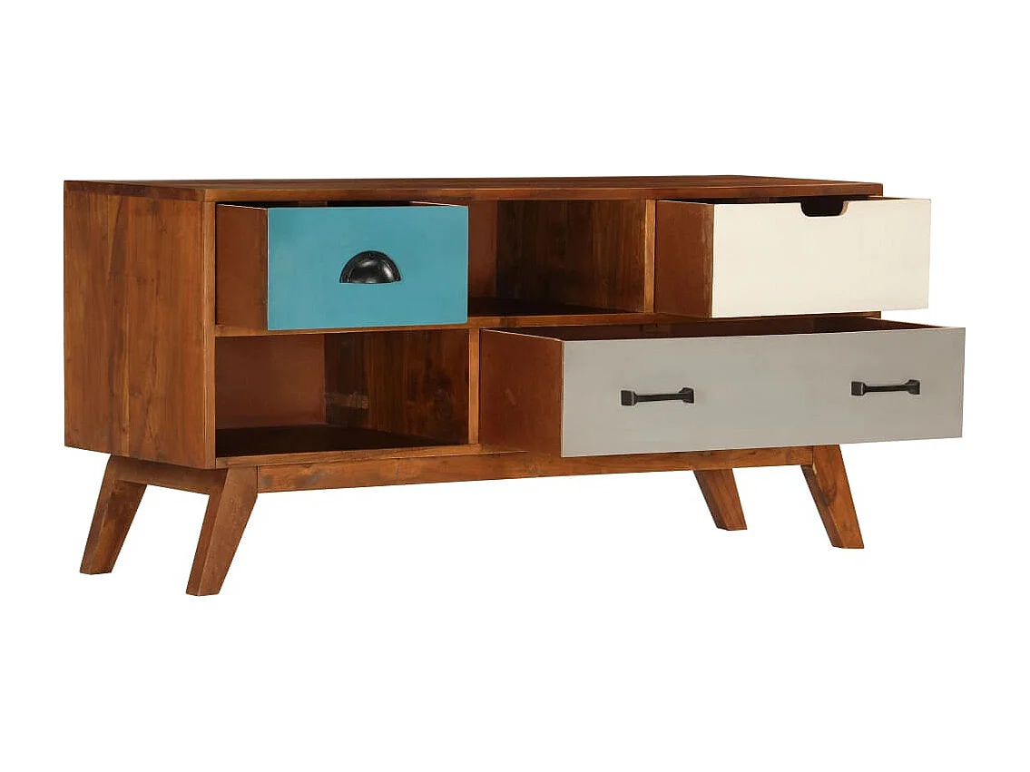 Garden Furniture -  Mueble para TV con 3 cajones madera maciza acacia 110x35x50 cm