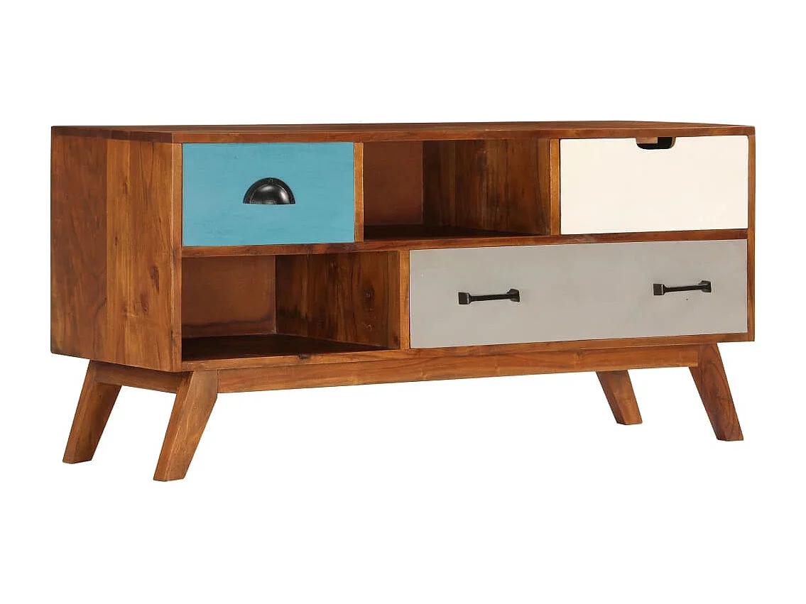 Garden Furniture -  Meuble TV avec 3 tiroirs 110x35x50 cm Bois d'acacia solide