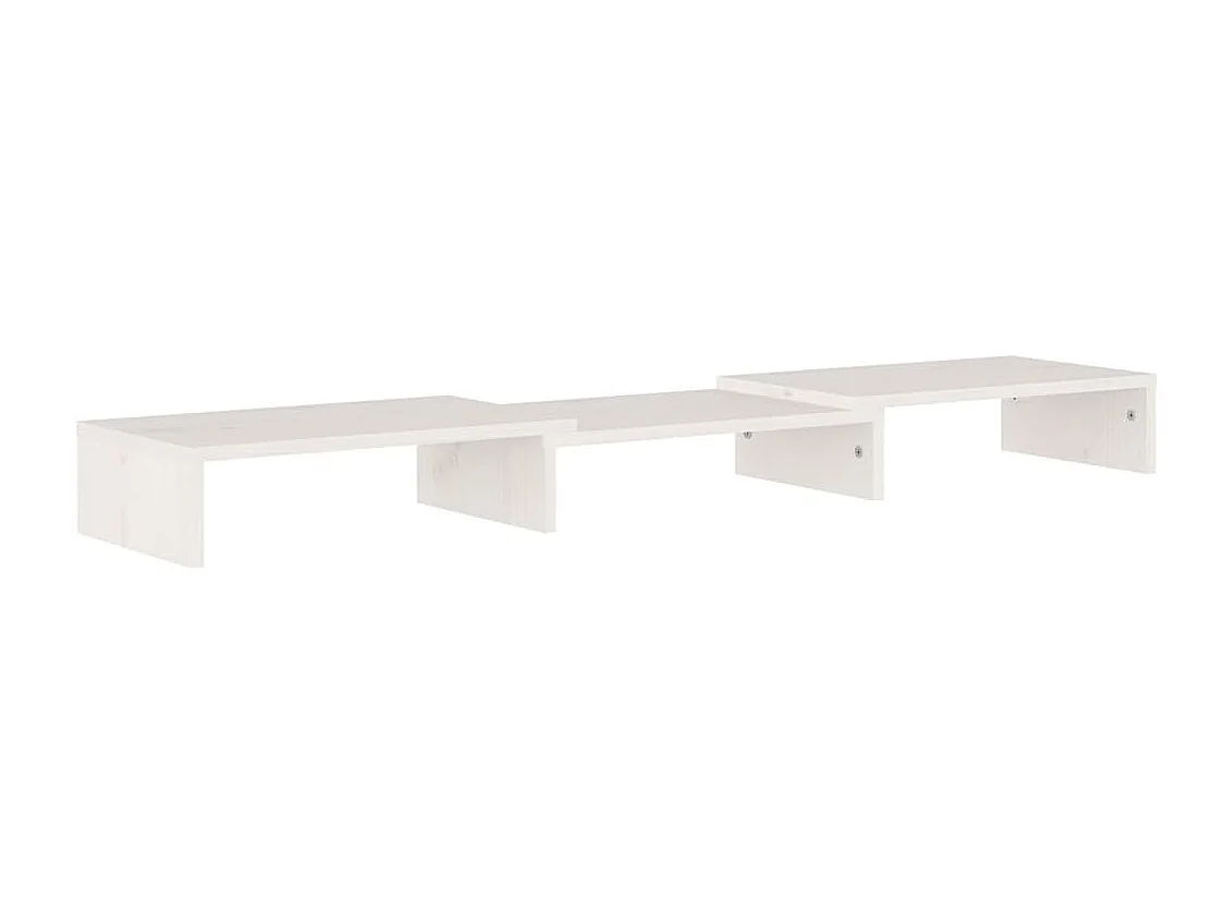 Prolenta Premium -  Support de moniteur Blanc 80x24x10,5 cm Bois de pin solide