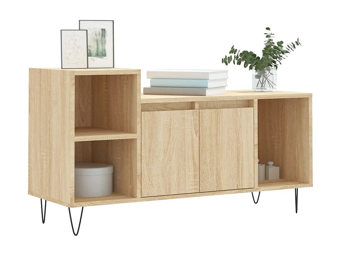 Erinor  Mueble para TV madera contrachapada roble Sonoma 100x35x55 cm