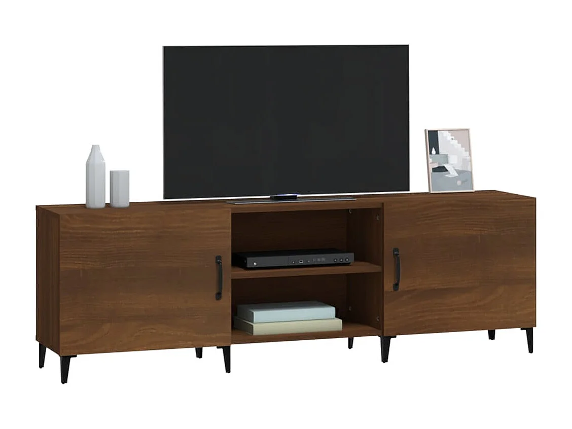 Aglish  Meuble TV chêne marron 150x30x50 cm bois d'ingénierie