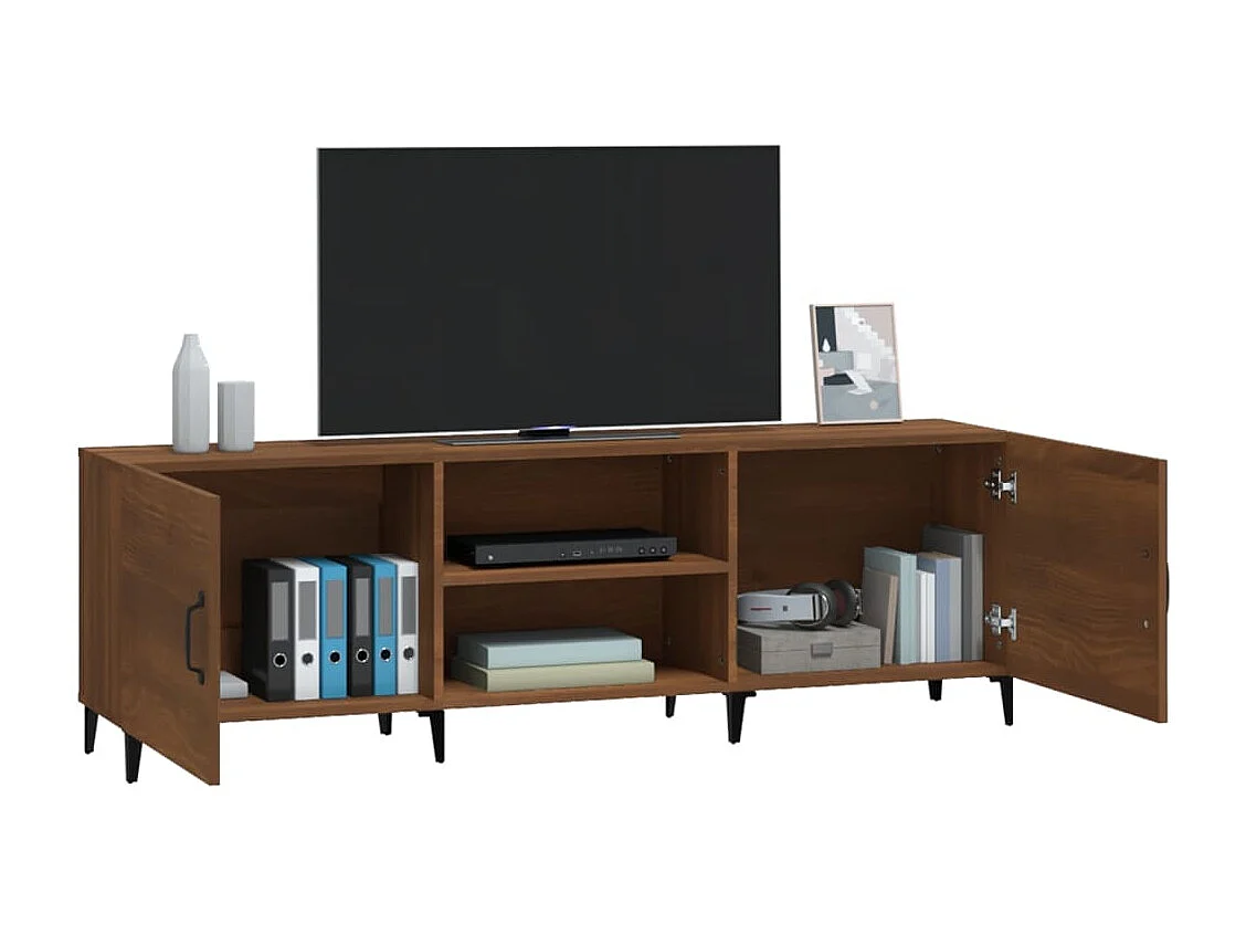 Aglish  Meuble TV chêne marron 150x30x50 cm bois d'ingénierie