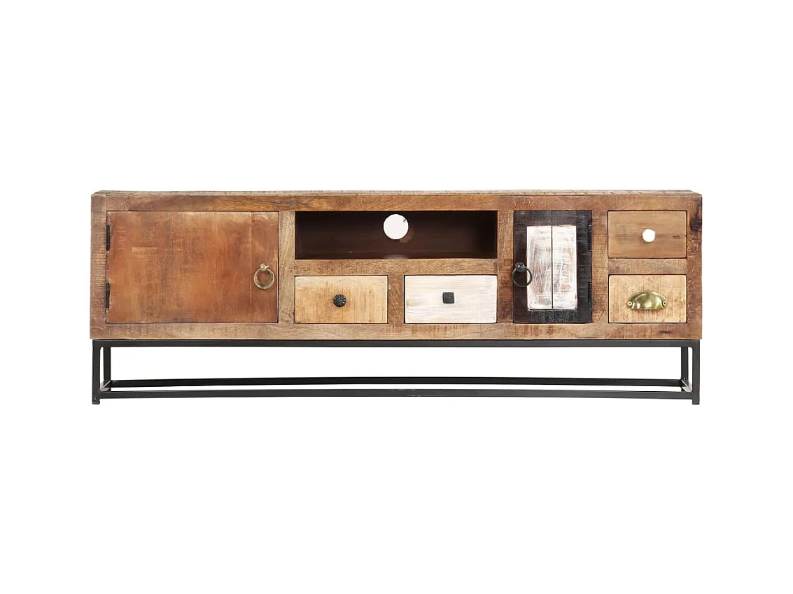 Garden Furniture -  Mueble para TV de madera maciza reciclada 120x30x40 cm