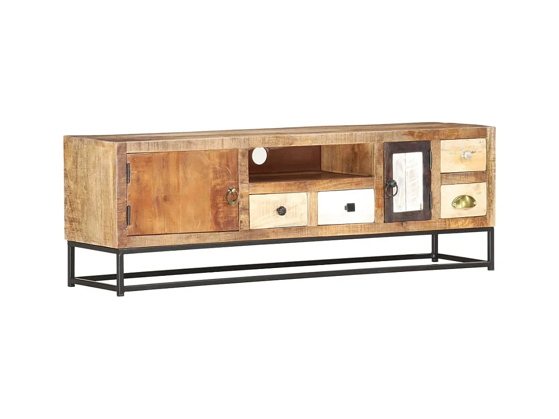 Garden Furniture -  Mueble para TV de madera maciza reciclada 120x30x40 cm