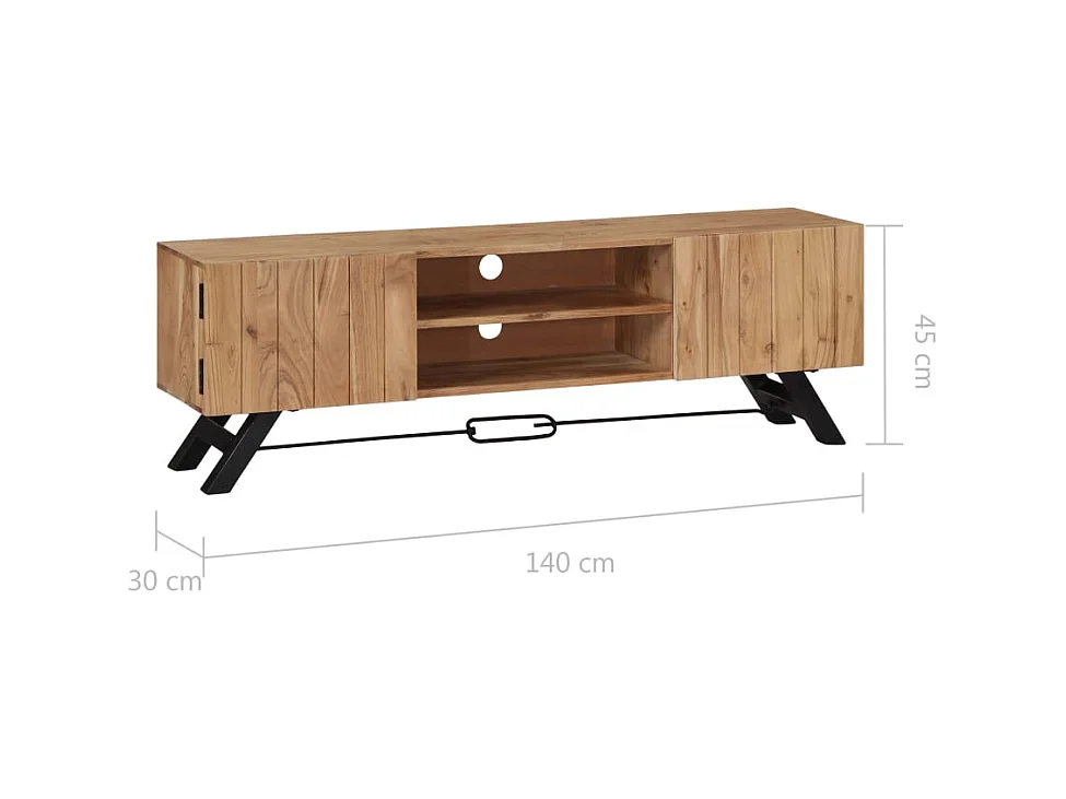 Garden Furniture -  Tv-meubel 140x30x45 cm massief acaciahout