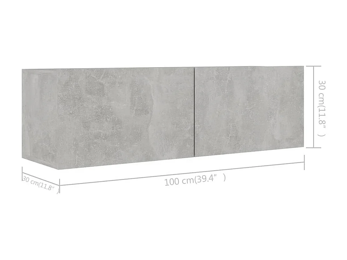 Sultan  Juego de muebles de salón 4 piezas gris hormigón 100x30x30 cm