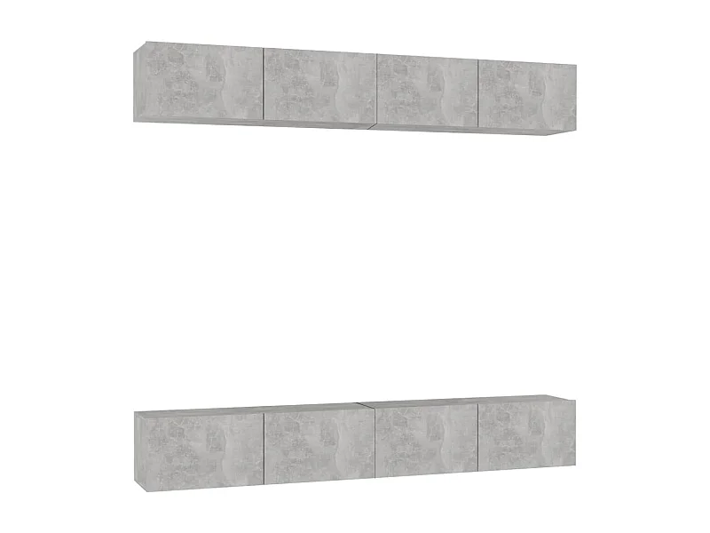 Sultan  Meubles TV 4 pcs Gris béton 100x30x30 cm Bois d'ingénierie