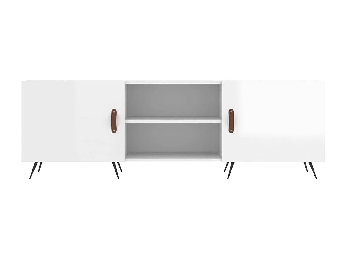 Arlo  Meuble TV blanc brillant 150x30x50 cm bois d'ingénierie