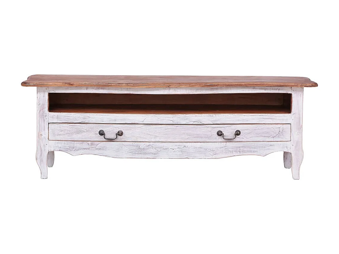 Marie-Luce  Tv-meubel 120x30x40 cm massief mahoniehout wit