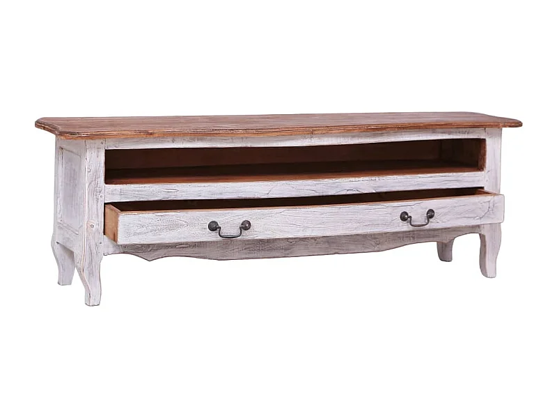 Marie-Luce  Tv-meubel 120x30x40 cm massief mahoniehout wit