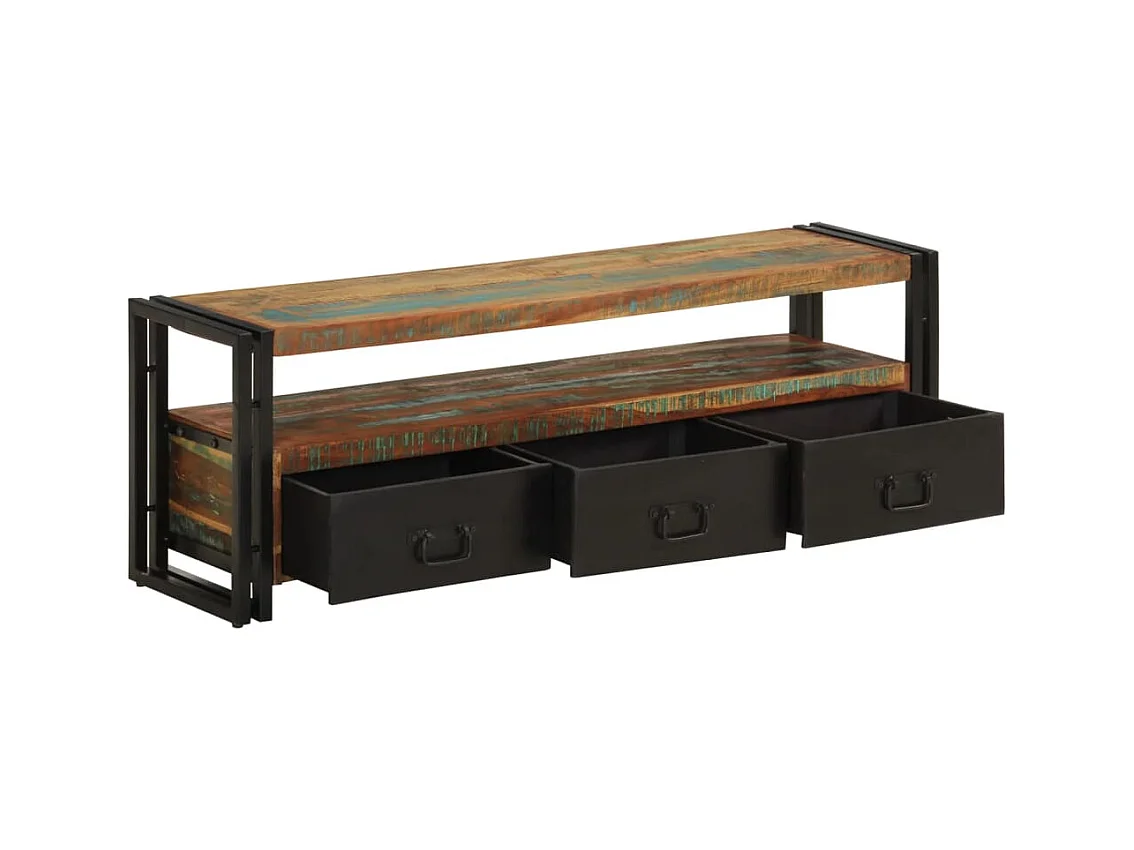 Claire-Aurore  Meuble TV Bois de récupération massif 120 x 30 x 40 cm